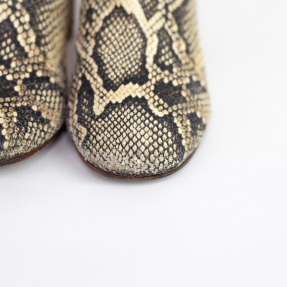 Loeffler Randal Greer Leather Ankle Boot Python Snake Print Size 8 - Picture 3 of 12